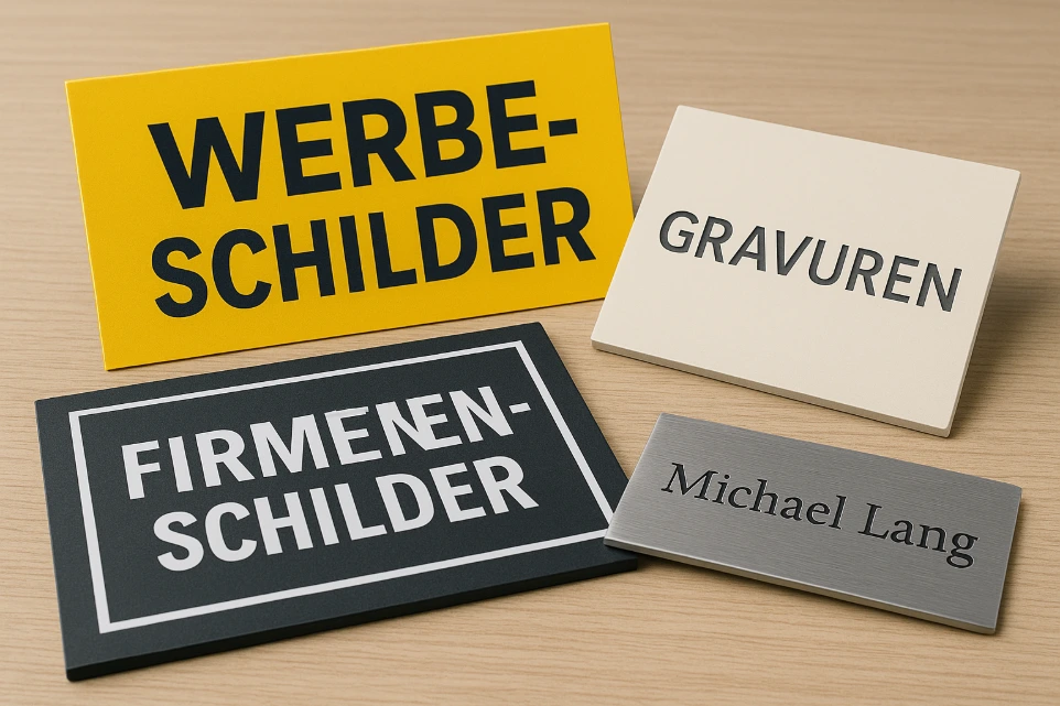 Schilder und Beschriftungen für Baden und Wien Umgebung