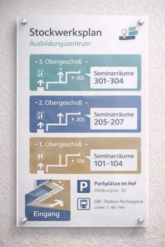 Stockwerplan Ausbidungszentrum Bezirk Baden